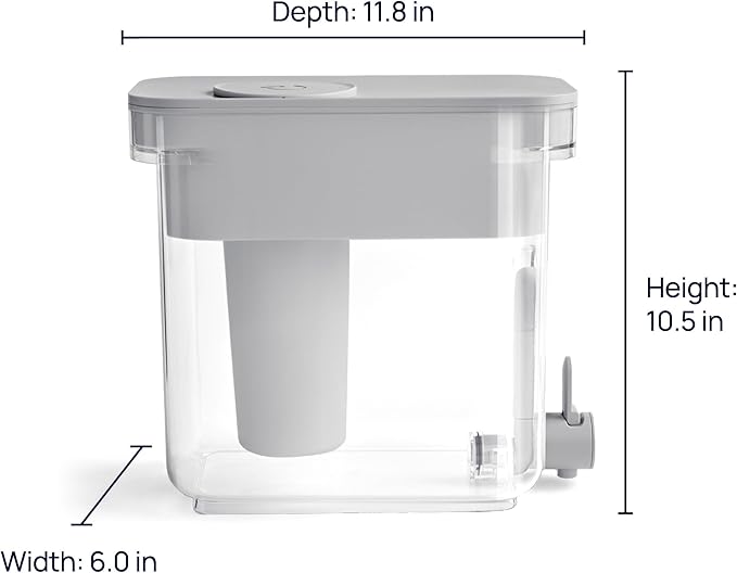 Culligan with ZeroWater Technology 22-Cup Water Filter Dispenser – Includes 5-Stage Advanced Water Filter, Certified to Reduce Lead, Total PFAS (Forever Chemicals), Mercury, Fluoride, and Chlorine