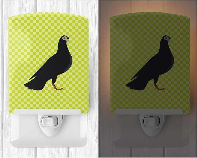 Caroline's Treasures BB7773CNL Budapest Highflyer Pigeon Green Ceramic Night Light Compact, UL-Certified, Ideal for Bedroom, Bathroom, Nursery, Hallway, Kitchen, 6x4x3, Multicolor