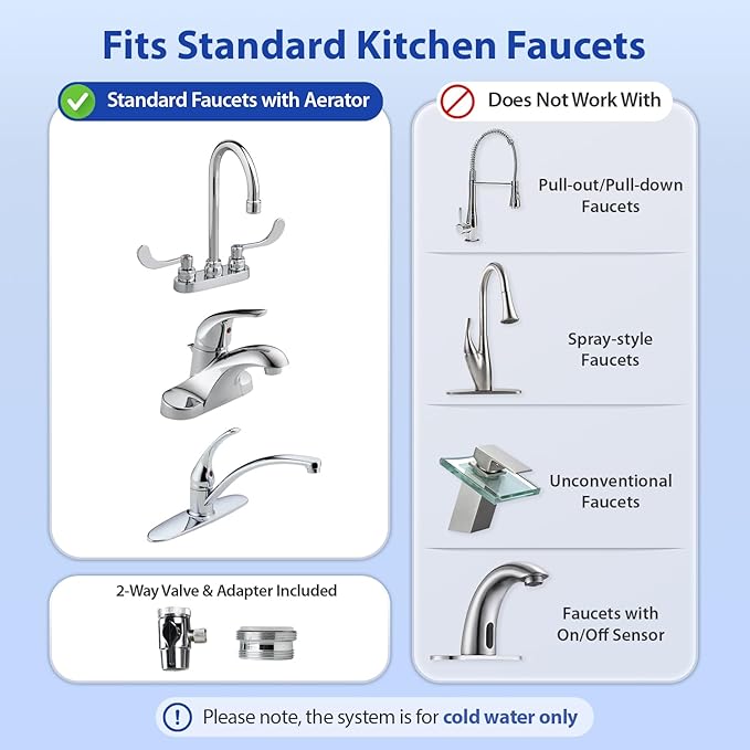 iSpring CT10-W Countertop Water Filter, Multi-Layer Faucet Water Filter System with Versatile Faucet Adapter, Reduces Heavy Metals, Bad Odor, and Chlorine, White