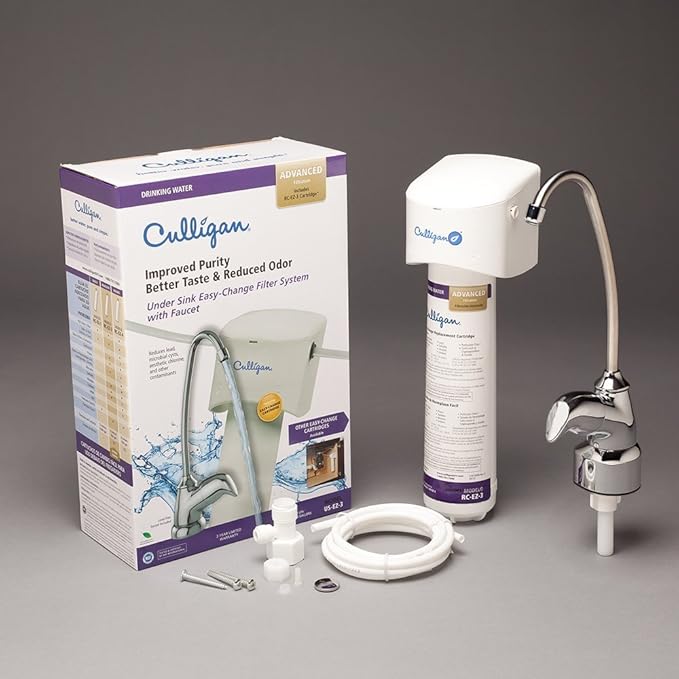 Culligan US 3 EZ-Change Under-Sink Drinking Water Filtration System with Dedicated Faucet and Filter, Chrome