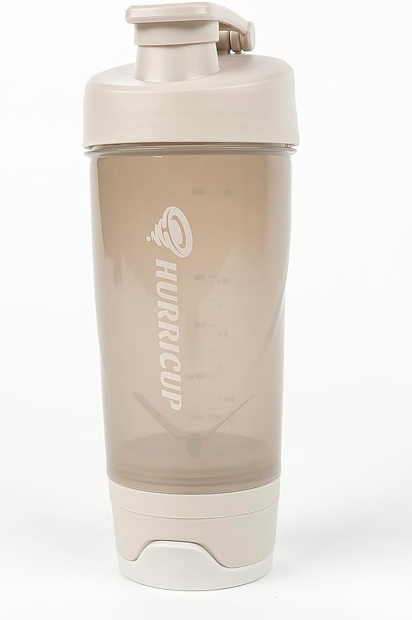 WONDER CORE Hurricup,22 Oz Blender Shaker Bottle Cup for Protein Shakes with Hand Mixing Mechanism, Sports Nutrition Pre-Workout Powders, BPA-free, Passed NSF, FDA, RoHS, REACH (Milk Tea Color)