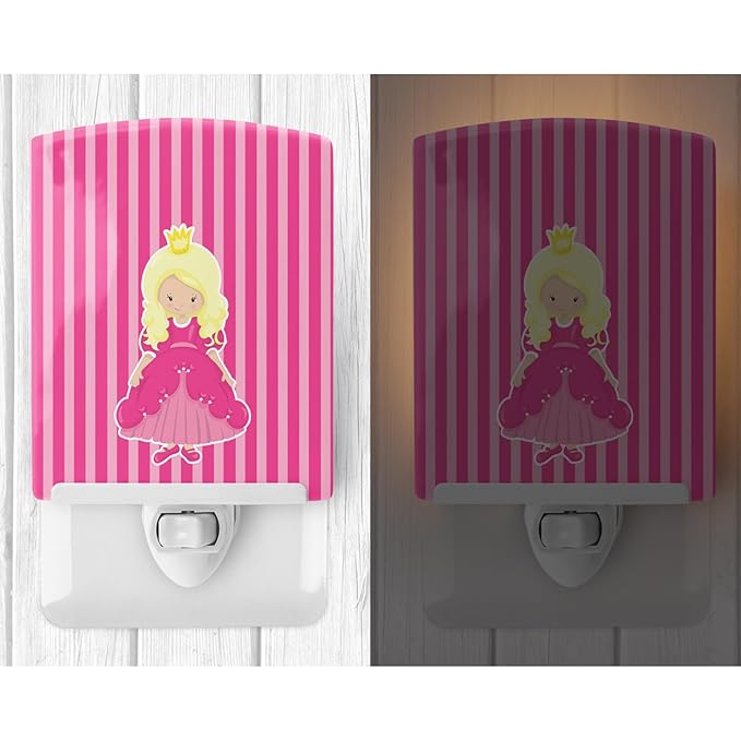 Caroline's Treasures BB8753CNL Blonde Girl Princess Belinda Ceramic Night Light Compact, UL-Certified, Ideal for Bedroom, Bathroom, Nursery, Hallway, Kitchen, 6x4x3, Multicolor