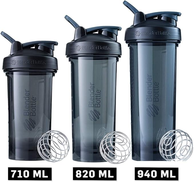 BlenderBottle Shaker Bottle Pro Series Perfect for Protein Shakes and Pre Workout, 28-Ounce, Black