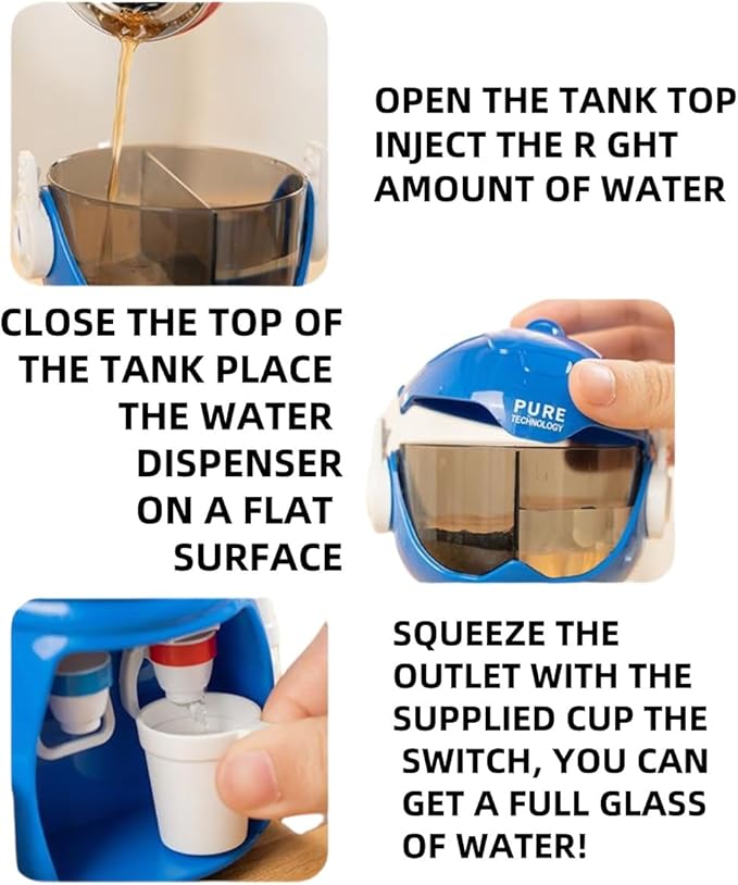 RMISODO Mini Water Dispenser for Kids, Cute Robot Shaped with Dual Drinking Spouts and Dual Water Tanks,Robot Water Machine Kids, Double Water Outlet Drinking Water Fountains Toys for Kids (red)