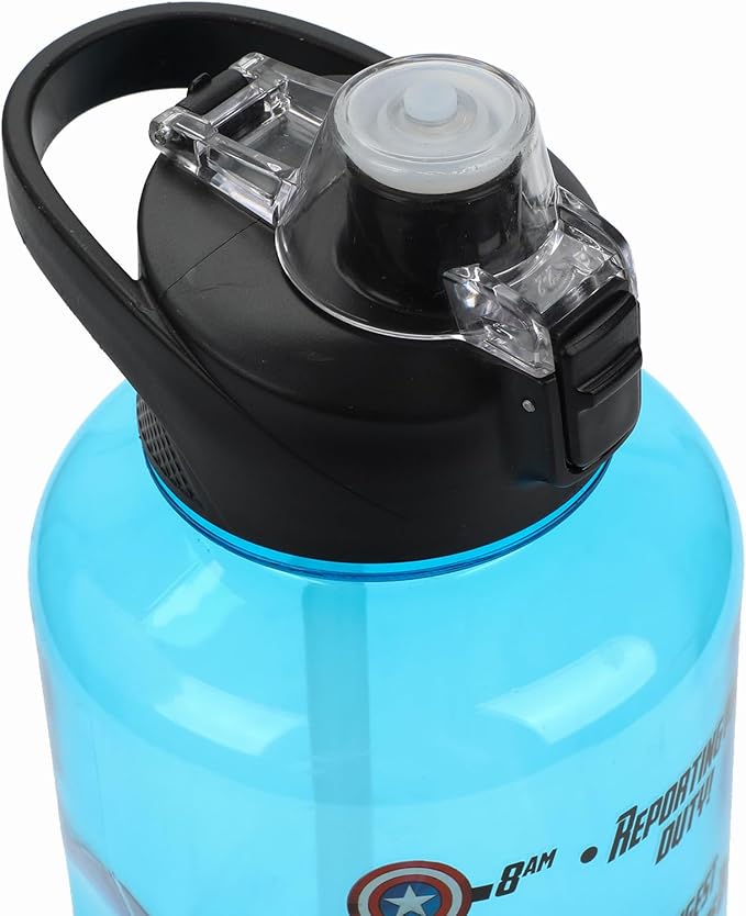 Marvel Avengers Motivational Sayings 2-Liter Transparent Blue Water Bottle