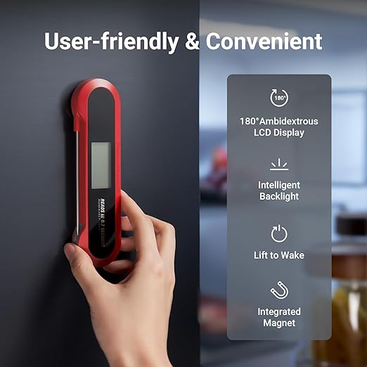 Professional Meat Thermometer Digital, 3X Faster (0.5sec) Instant Read with High Accuracy(Β±0.5Β°F), IP67 Waterproof & Backlit for Grill, BBQ, Oven, Smoker, Kitchen, Certified by NSF & NIST