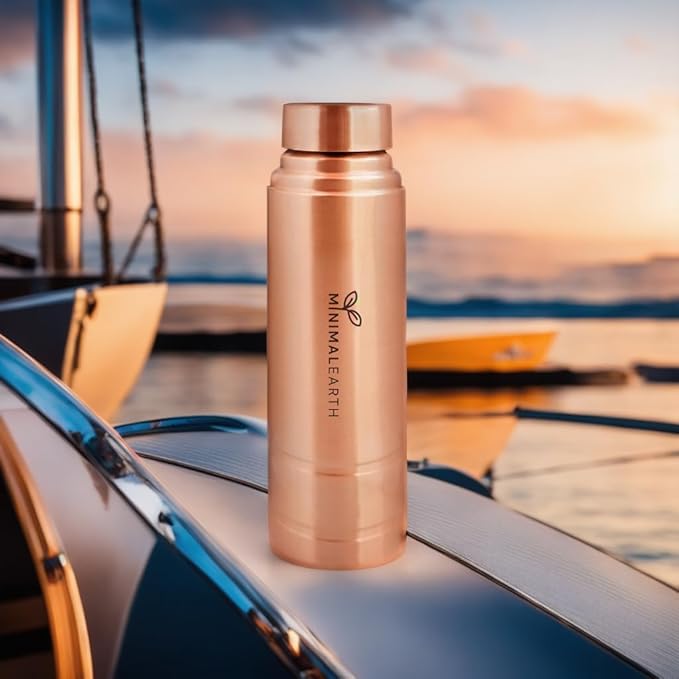 Classic Copper Water Bottle for Drinking, Leak-Proof Design, Made With Solid Copper Material, Elegant & Durable, Ideal for Gym, Office, Travel - 950 ML (32 oz)