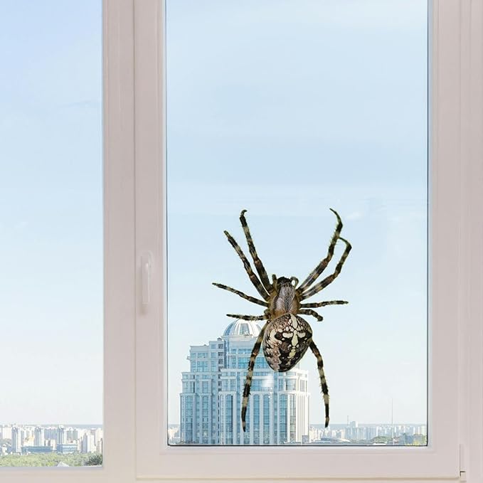 Large Realistic Spider Window Stickers, Indoor Outdoor Vinyl Stickers, Car Window Stickers for Windows Cars Laptops Motorcycles Trucks Walls (8.2" x 8.2")