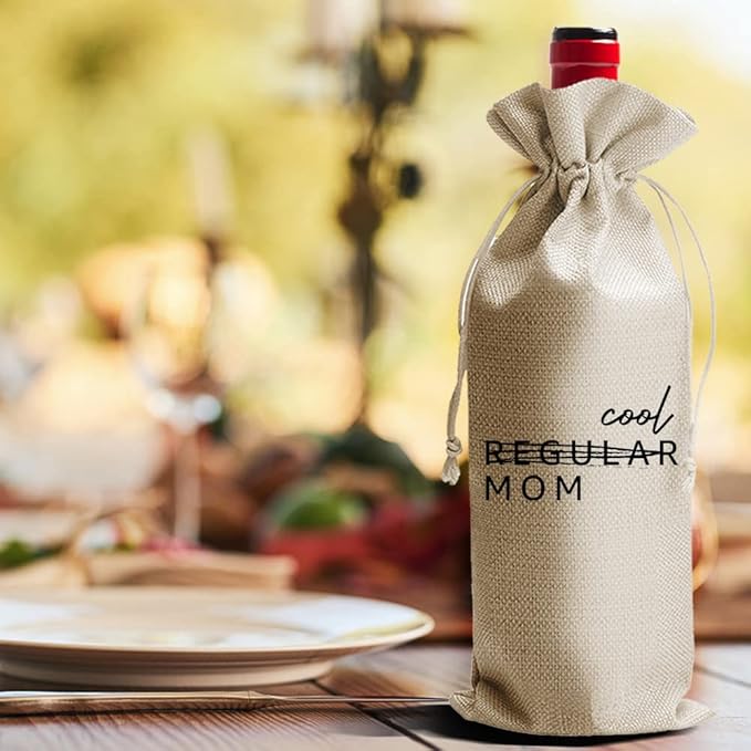 Mothers Day Wine Bag New Mom Gift - Gift from Daughter Son - Funny Wine Bag - Mothers Day Wine Bag- Cool MOM - Funny Gift for Mom - I'm not a Regular mom, I'm a Cool mom (DL084)