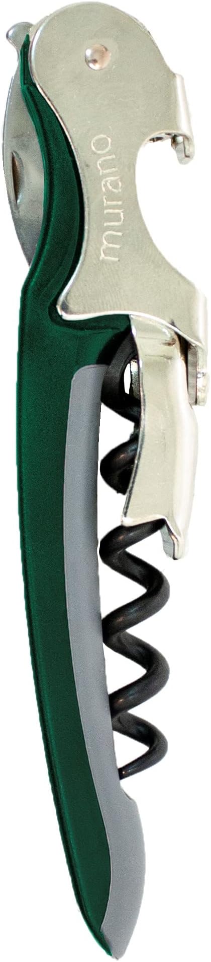 Franmara Soft-Touch Murano Two-Step Waiter Corkscrew with Nonstick Spiral (Green)
