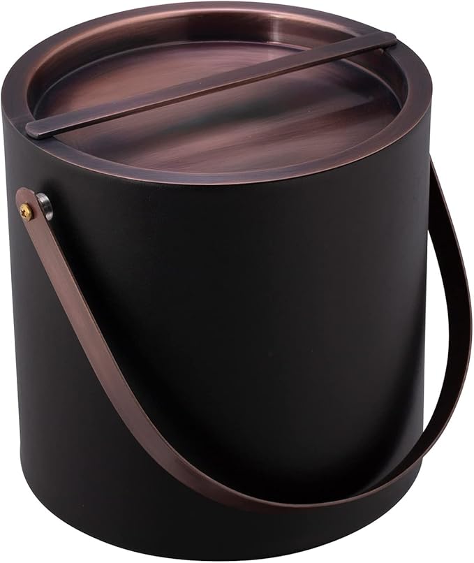 Kraftware 3qt Oil Rubbed Bronze Arch Handle & Bridge Cover: Black Barcelona 3 Quart Ice Bucket