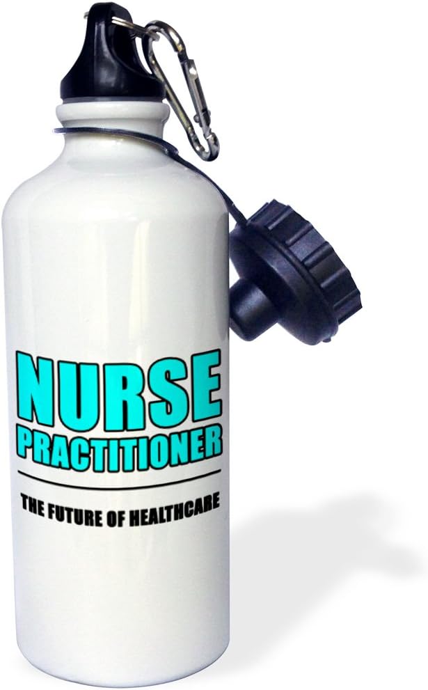 3dRose Nurse Practitioner The Future Of Healthcare Aqua-Sports Water Bottle, 21 oz, White