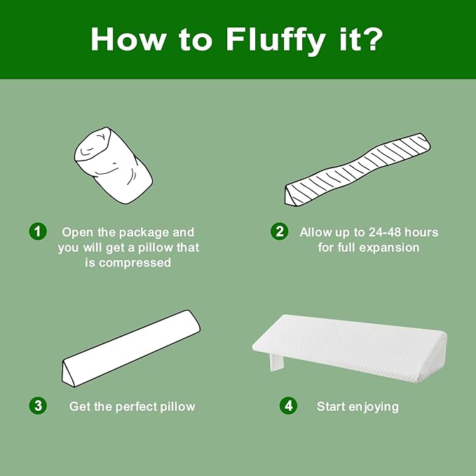 JJDANFILL Full Size Bed Wedge Pillow Plus for Sleeping, Headboard Pillow/Bed Gap Filler/Mattress Wedge Close The Gap (0-8"), Between Your Headboard and Mattress. (54"*10"*6")