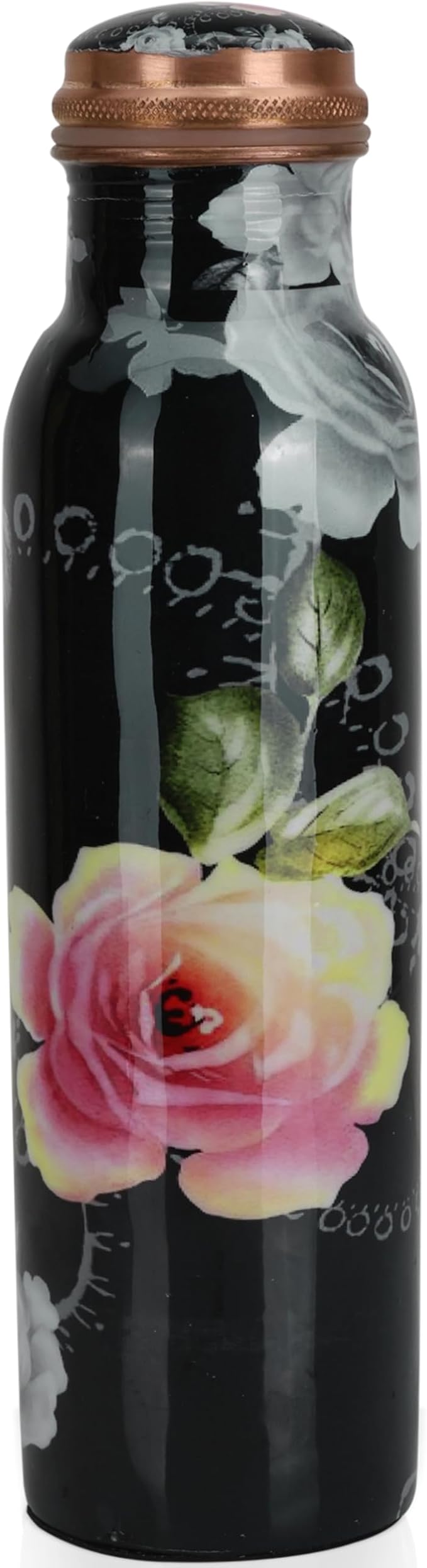 Copper Water Bottle for Drinking 34 oz Handmade Ayurvedic Health Benefits Leak Proof Copper water Bottle With Carry Bag for Sport Fitness Yoga - Natural Copper Water Bottle