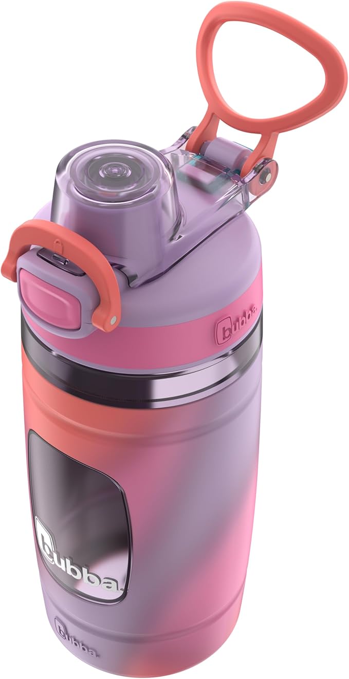 Bubba Kids Flo Silicone Sleeve and Wide Mouth, 16oz. Water Bottle, Medium, Multi, Frost (Tie Dye)