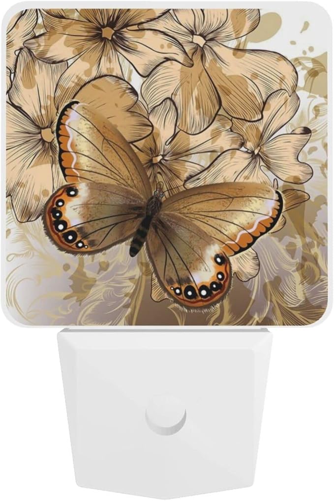 Funny Butterfly Plug in Night Light Plug into Wall LED Nightlight Auto Sensor Dusk to Dawn lamp for Girls Kids Room Bedroom Bathroom Nursery Kitchen Hallway Stairs