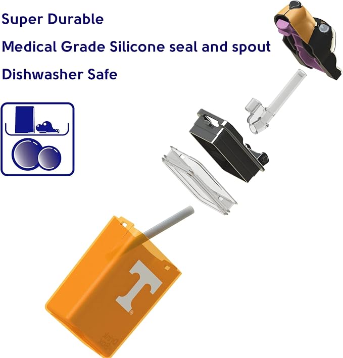 Reusable Water Bottle | Officially Licensed NCAA Sports Bottle | BPA Free | Dishwasher Safe | Coon Hound Smokey Mascot | 8 oz Drink in the Box - The University of Tennessee