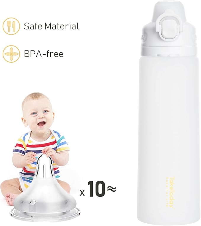 Collapsible Water Bottles 20oz, Leak Proof, BPA-Free, Foldable Silicone Travel Water Bottle with Straw Strap for Cycling, Hiking, Outdoors