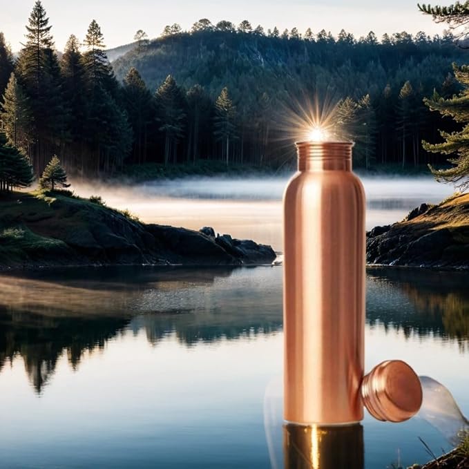 EcoLife Hydration Copper Bottle - Stay Refreshed with 900ml Capacity, 7X7X27 CM