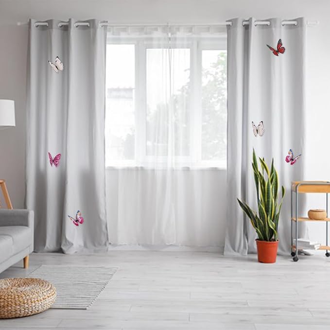 uxcell 120Pcs 3D Beautiful Butterfly Removable DIY Wall Stickers for Bedroom TV Background Decorations, Blue