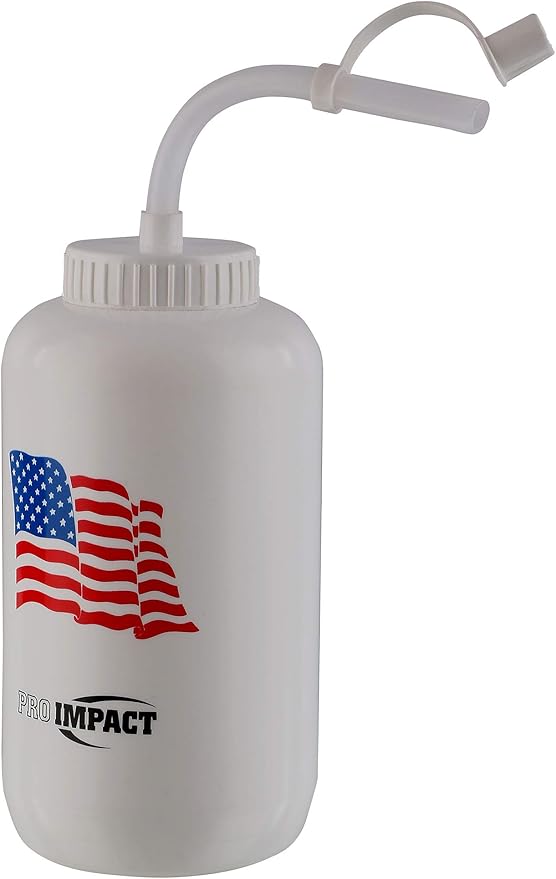 Pro Impact Squeezable Water Bottle Bendable Long Straw - LDPE BPA Free Plastic - Hydration for Baseball Hockey Gym MMA Yoga Boxing Cycling Softball Football Lacrosse (35.5 Oz.)