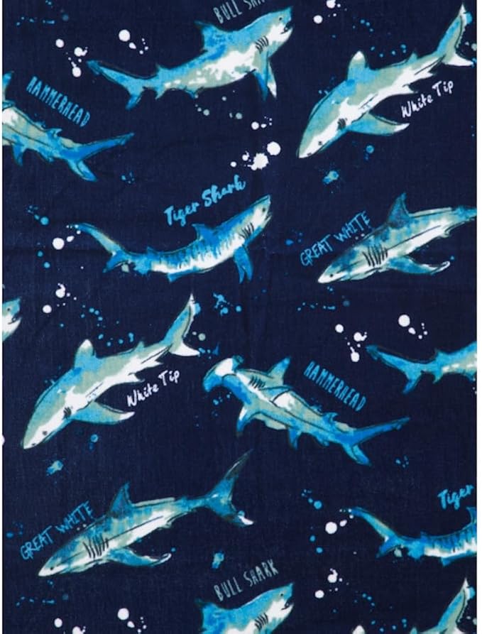 Boys Girls Beach Swim Towel (Sharks), Large