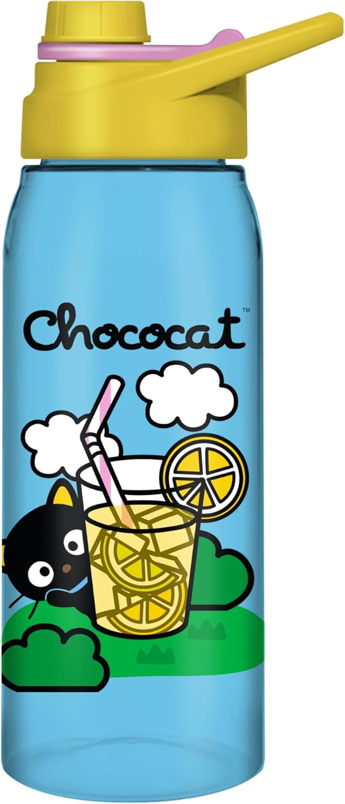 Silver Buffalo Sanrio Hello Kitty and Friends Water Bottle with Screw-On Lid Featuring Chococat, 28 Ounces