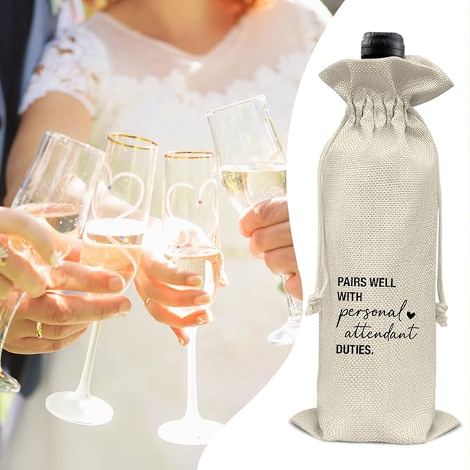 Personal Attendant Wine Bag Officiant Personal Attendant Proposal Gifts Wine Gift Bag for Brides Assistant Bridesmaid Bridesmaids Wedding Bridal Shower Party