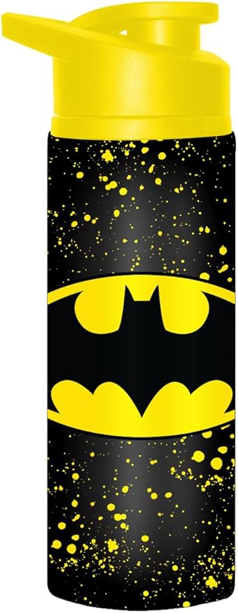 Silver Buffalo Batman Stainless Steel Water Bottle Featuring Batman Logo, 25 Ounces