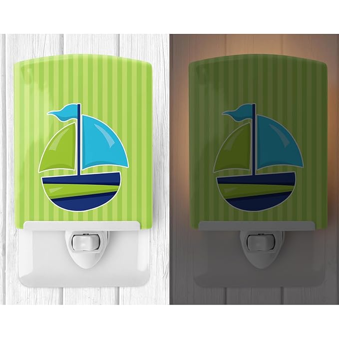 Caroline's Treasures BB8889CNL Nautical Sailboat #3 Ceramic Night Light Compact, UL-Certified, Ideal for Bedroom, Bathroom, Nursery, Hallway, Kitchen, 6x4x3, Multicolor