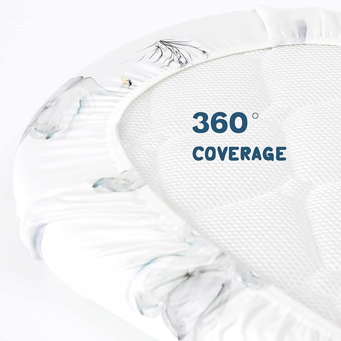 GRSSDER Stretchy Ultra Soft Bassinet Fitted Sheets 3 Pack, Universal Fitted for Bassinets Baby Cradle Moses Basket Oval Rectangle Mattress Safe and Snug, Pretty Bassinet Sheet for Baby, Navy Blue