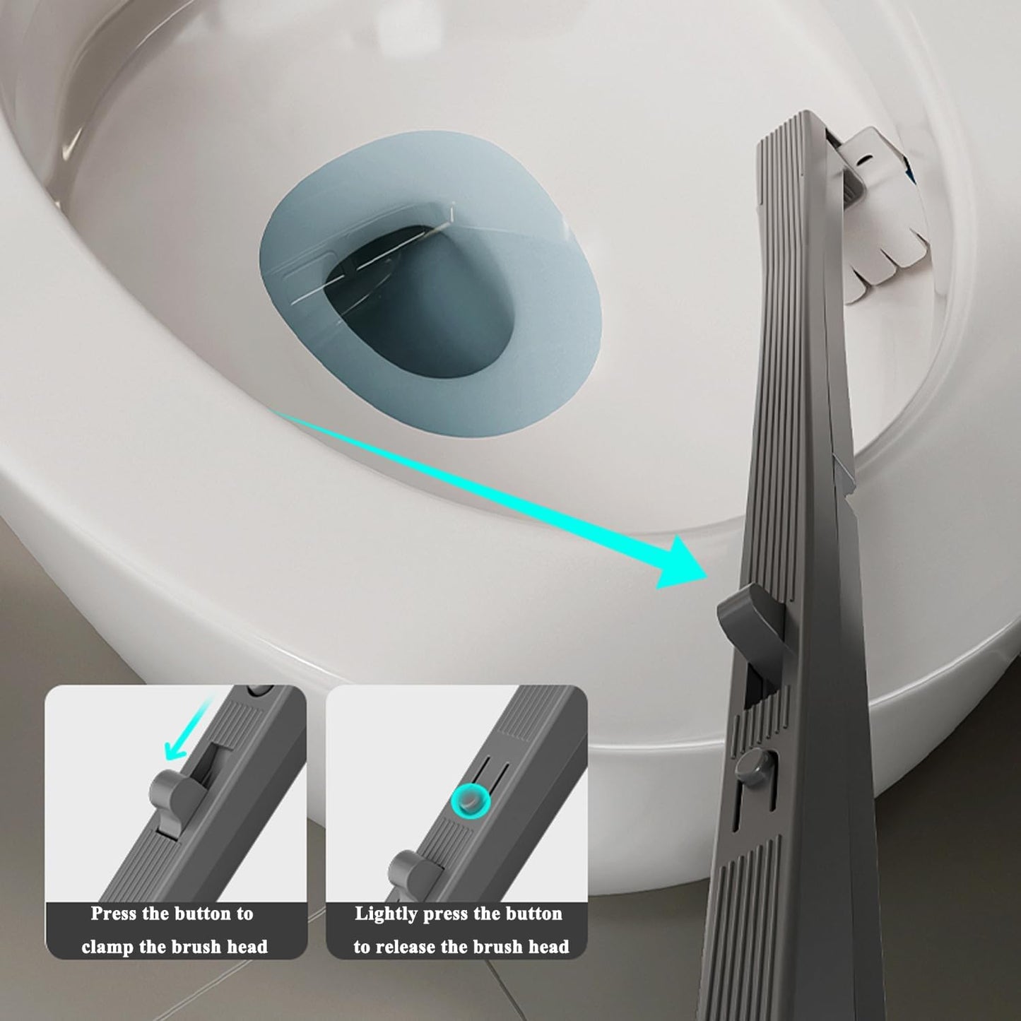 Disposable Toilet Brush with Replaceable Heads, Wall-Mounted Holder, Hygienic Bathroom Cleaning Tool (48 Box Refills)