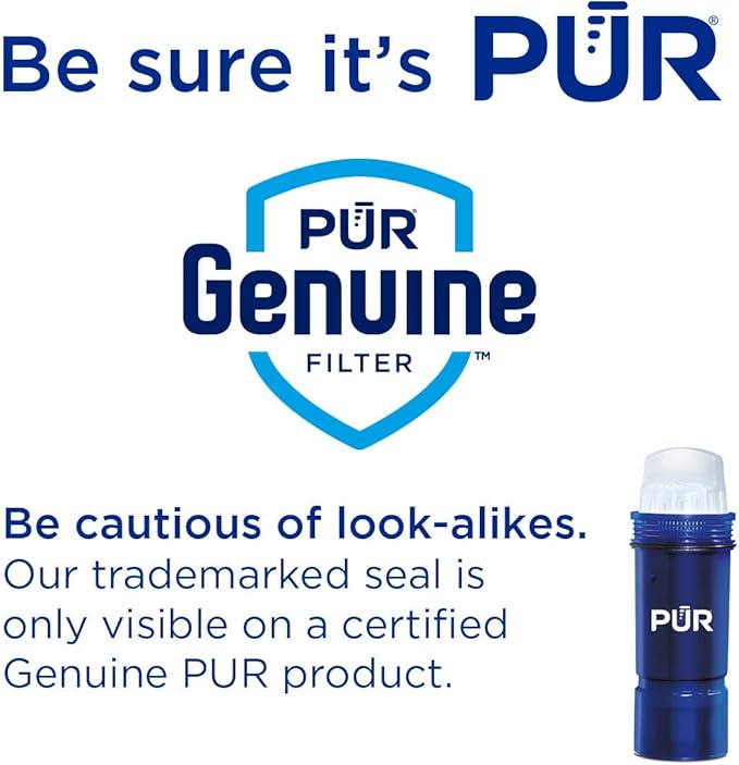 PUR PLUS 11-Cup Water Filter Pitcher with 1 Lead-Reducing PUR Plus Filter, Dishwasher Safe, Powerful Filtration, Filter Change Indicator Light, White, PPT111W
