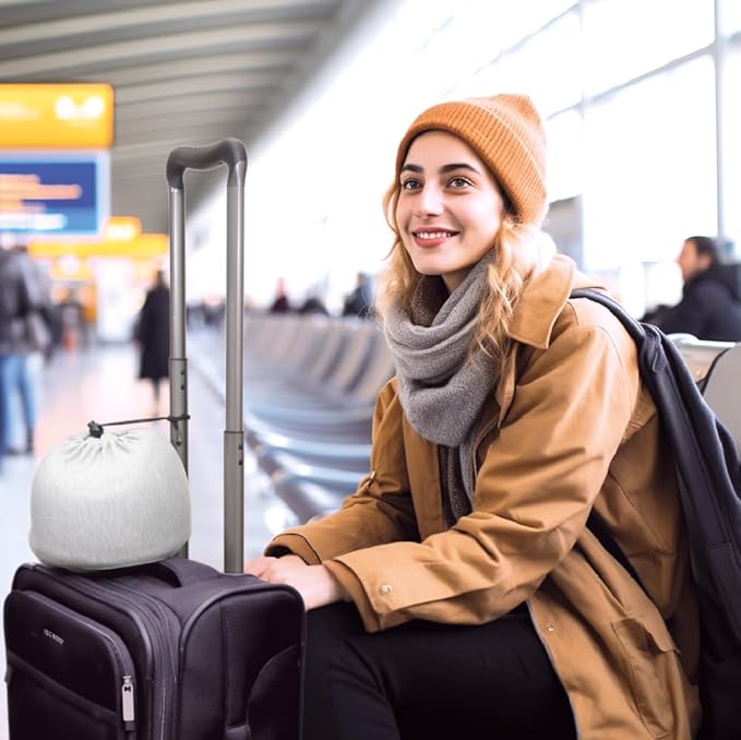 Memory Foam Travel Pillow | Provides Real Support to Head, Neck, and Chin | Best Firm Airplane Pillow for Long Flights