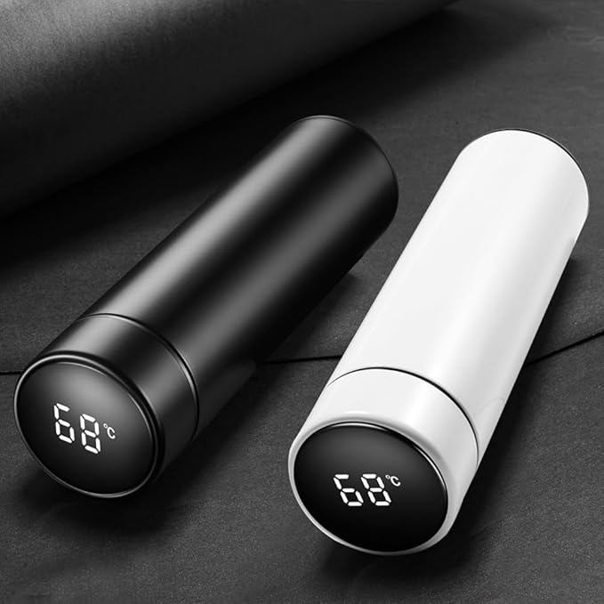 Water Bottle With LED Temperature Display Tea Infuser Vacuum Leak Proof Double Wall Insulation Stainless Steel (Blue), SMB0001