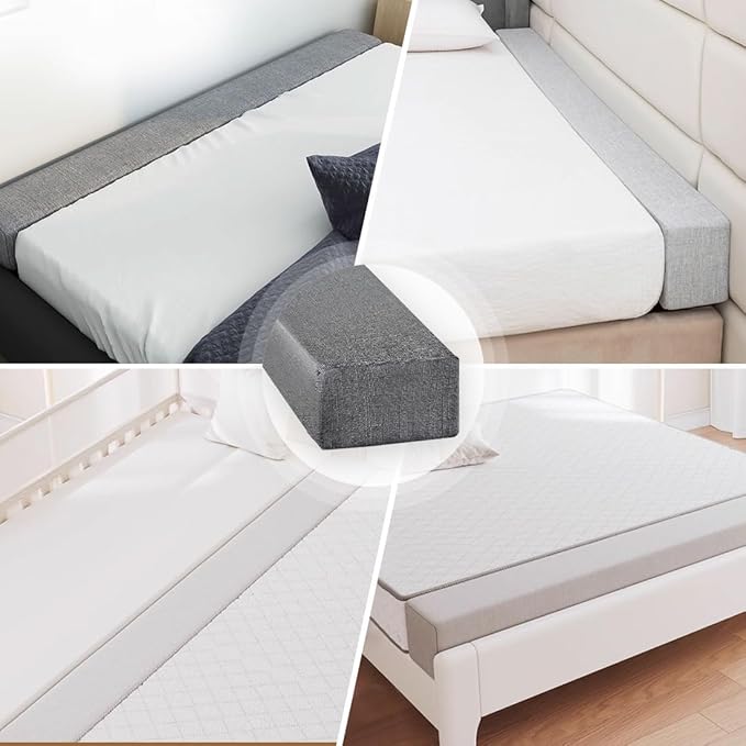 Bed Gap Filler,High-Density Bed Crack Filler with Removable Cover,Mattress Extender for Headboard Gap,Spacer Filler Between Mattress and Wall,Bed Wedge Gap Filler,Full Size,Dark Gray,70"x4"x6"