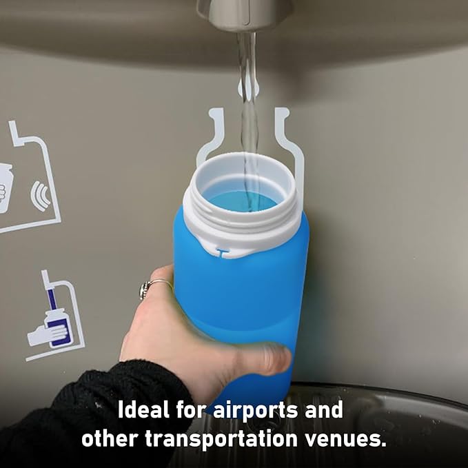 Opard Collapsible Water Bottles 19 Oz - BPA Free, Leak Proof, Foldable Silicone Collapse Bottle, Easy to Compact and Expandable, Travel Essentials Accessories