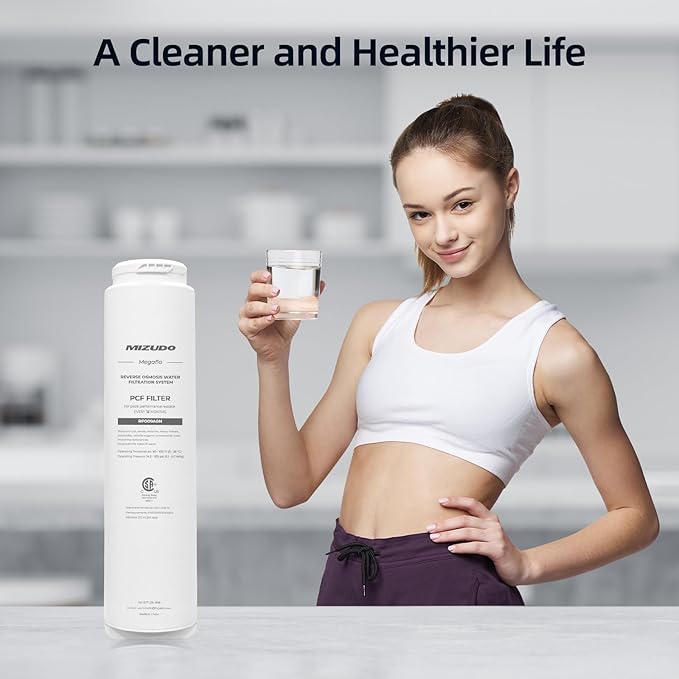 PCF Filter, Replacement for MIZUDO Megaflo 800GPD and Megaflo 1000GPD Reverse Osmosis System, 12-month Lifetime, 5-in-1 Structure Composed