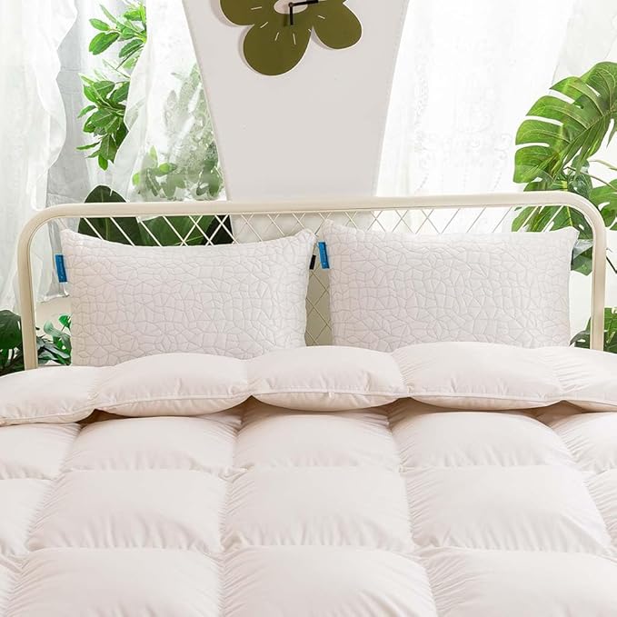 Cooling Pillows for Sleeping, Adjustable Shredded Memory Foam Pillow King Set of 1, Cool Pillow for Hot Sleepers, with Extra Fill for Side Back and Stomach Sleepers