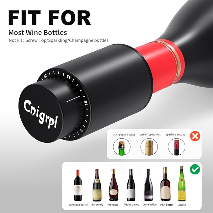 Wine Bottle Stoppers,2-in-1 Vacuum Wine Stopper,Reusable Wine Savers, Wine Preserver Vacuum Pump Corks Keep Wine Really Fresh, Best Gift Accessories (1 Pack)