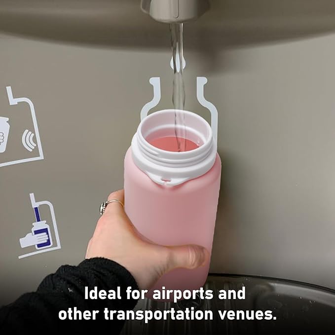 Opard Collapsible Water Bottles 19 Oz - BPA Free, Leak Proof, Foldable Silicone Collapse Bottle, Easy to Compact and Expandable, Travel Essentials Accessories