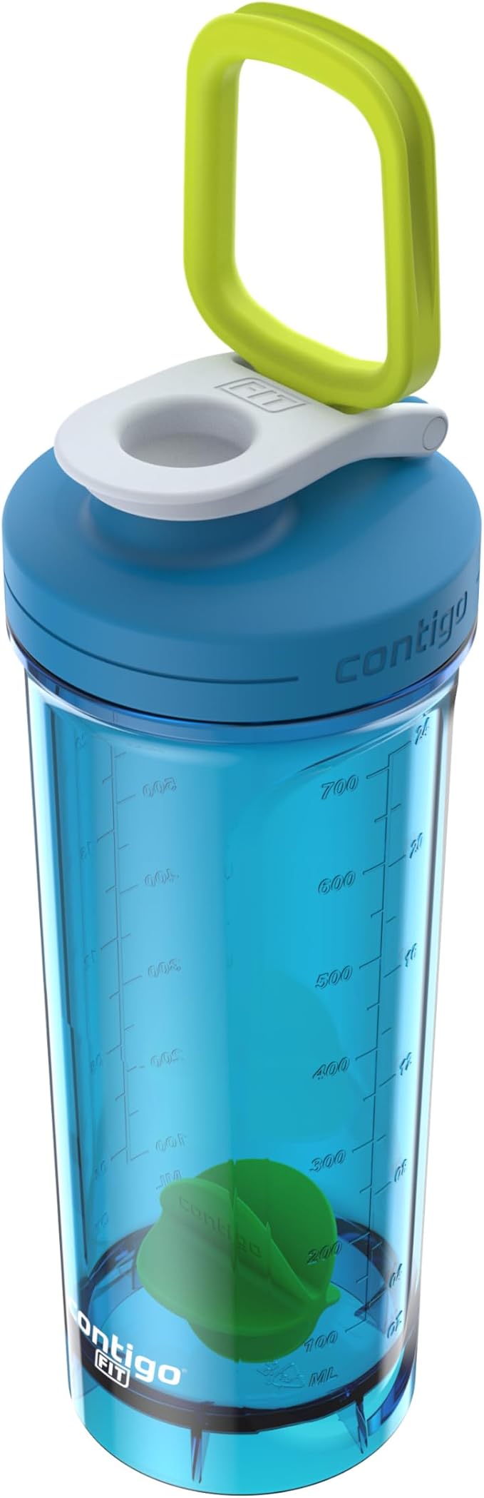 Contigo Shake & Go Shaker Bottle, 28oz, Single Pack, Blue Poppy/Coral