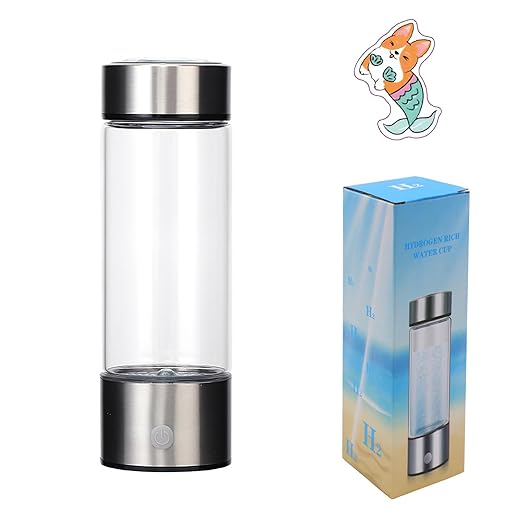 Hydrogen Water Bottle, Portable Hydrogen Rich Water Generator with 3Min Quick Electrolysis for Home, Office and Travel V32.611.06 AR-02-006 (Silver Parchment)