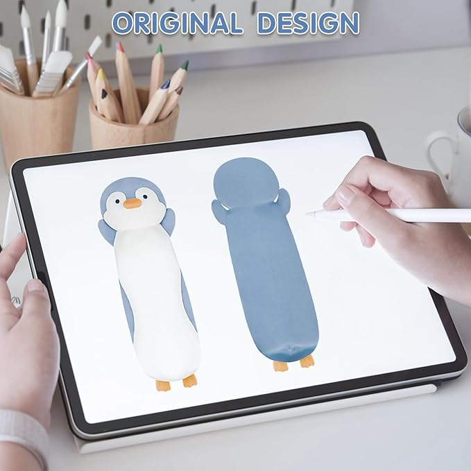 36" Penguin Stuffed Animal, Soft Jumbo Long Cuddle Pillow, Cute Blue Penguin Plush Body Pillow Plushies Toy Gift for Kids, Boy and Girls Birthday,Valentine