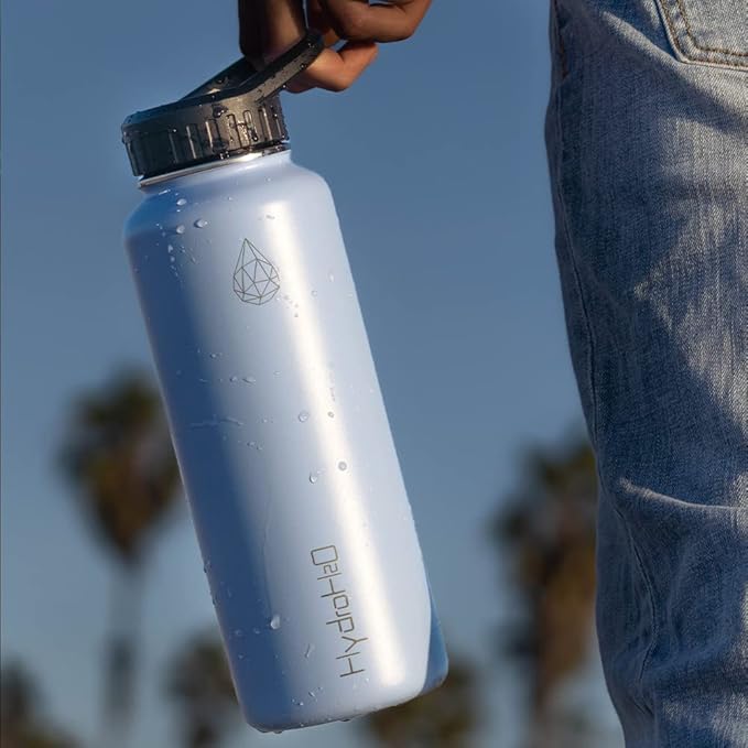 37 oz Insulated Water Bottles with Twist Cap, Stainless Steel Water Bottle, Leak Proof Metal Water Bottle, Resuable Thermos BPA Free Flask, Light Blue