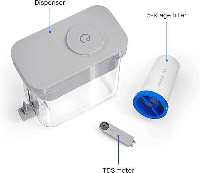 Culligan with ZeroWater Technology 22-Cup Water Filter Dispenser – Includes 5-Stage Advanced Water Filter, Certified to Reduce Lead, Total PFAS (Forever Chemicals), Mercury, Fluoride, and Chlorine