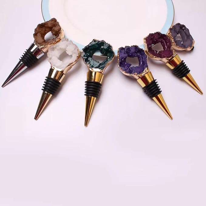 Decorative Wine Stopper Base Set of 3,Cool Wine Bottle Stoppers for Glass Bottles,Crystal Bottle Stopper Fits Standard Bottles,Fancy Decors Wine Tools (Base 3)