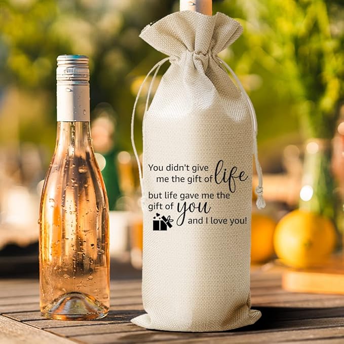 Stepmom Gifts, Gift for Step Mom Mothers Day, You Didn't Give Me The Gift of Life, But Life Give me The Gift of You, Bonus mom Gifts, Gift for Stepmom, Stepmom Wine Bag, (DL102)