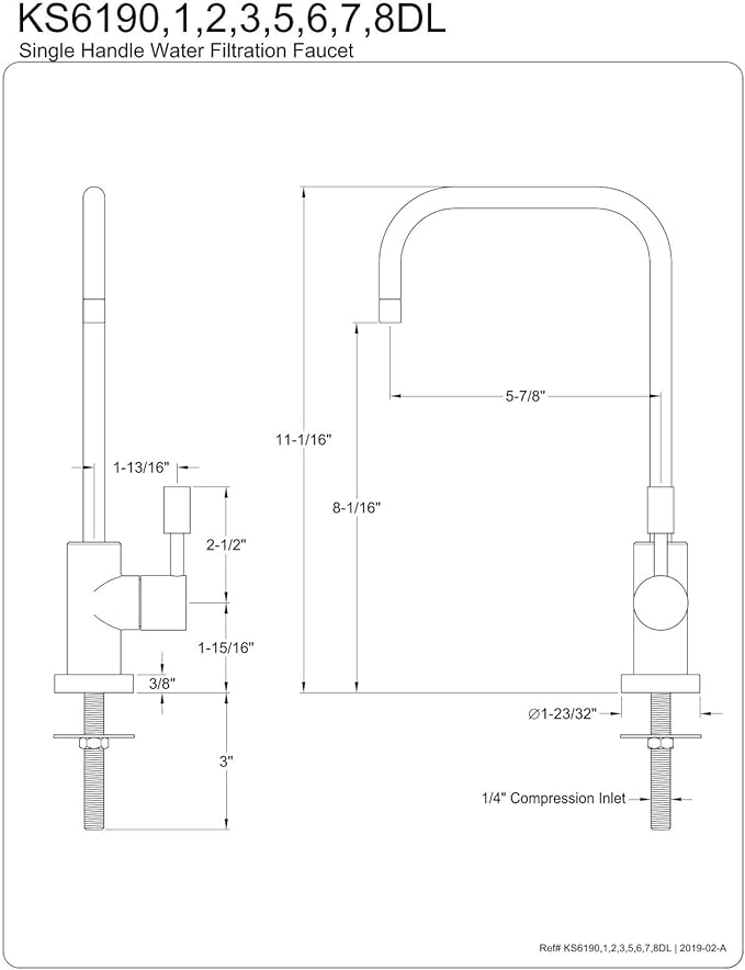 Kingston Brass KS6198DL Concord Water Filtration Faucet, Brushed Nickel