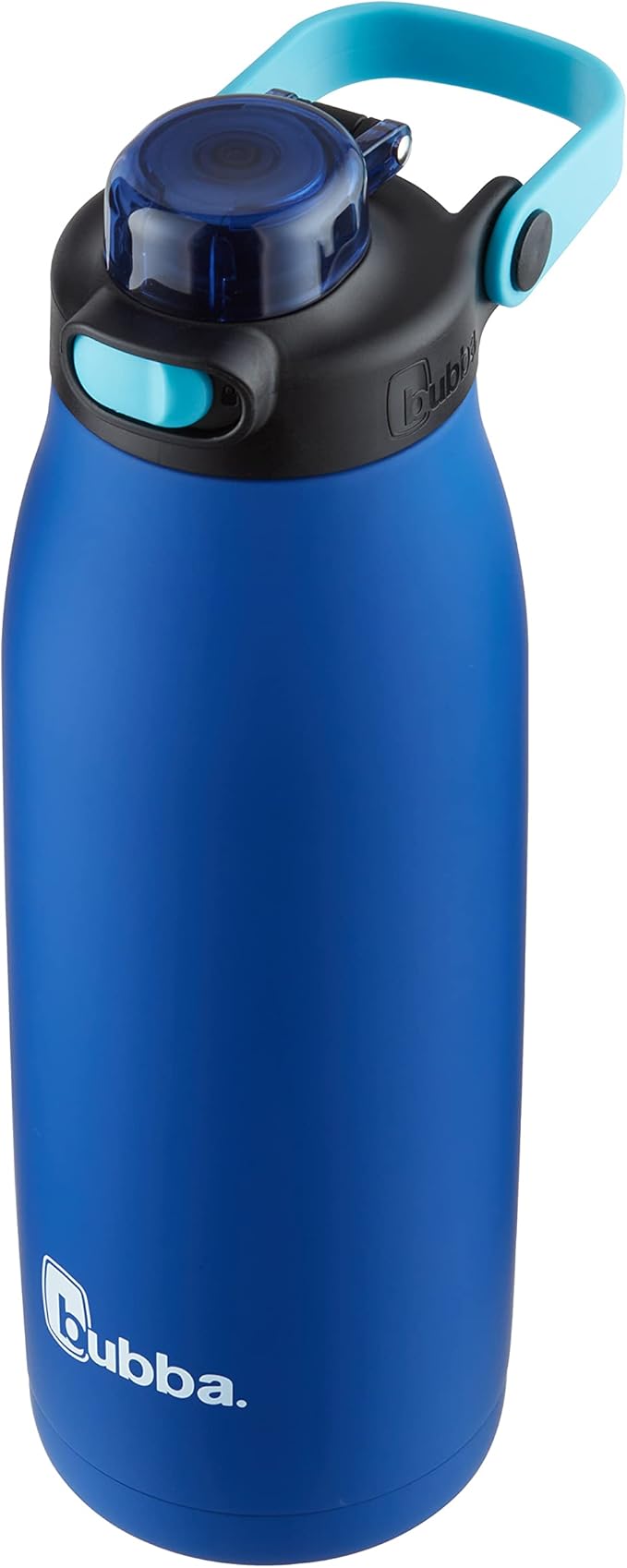 Bubba Radiant Stainless Steel Water Bottle with Push-Button Chug Lid 32oz., Cobalt Rubberized